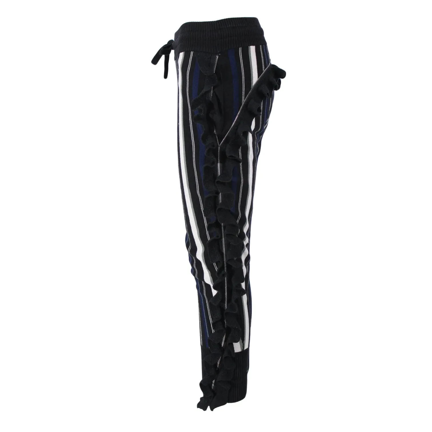 3.1 PHILLIP LIM Black, Blue, & White Striped Knit Joggers |  XS