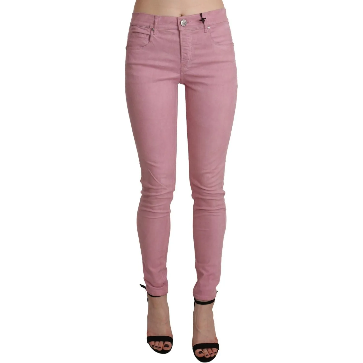 Acht Chic Pink Mid Waist Skinny Jeans