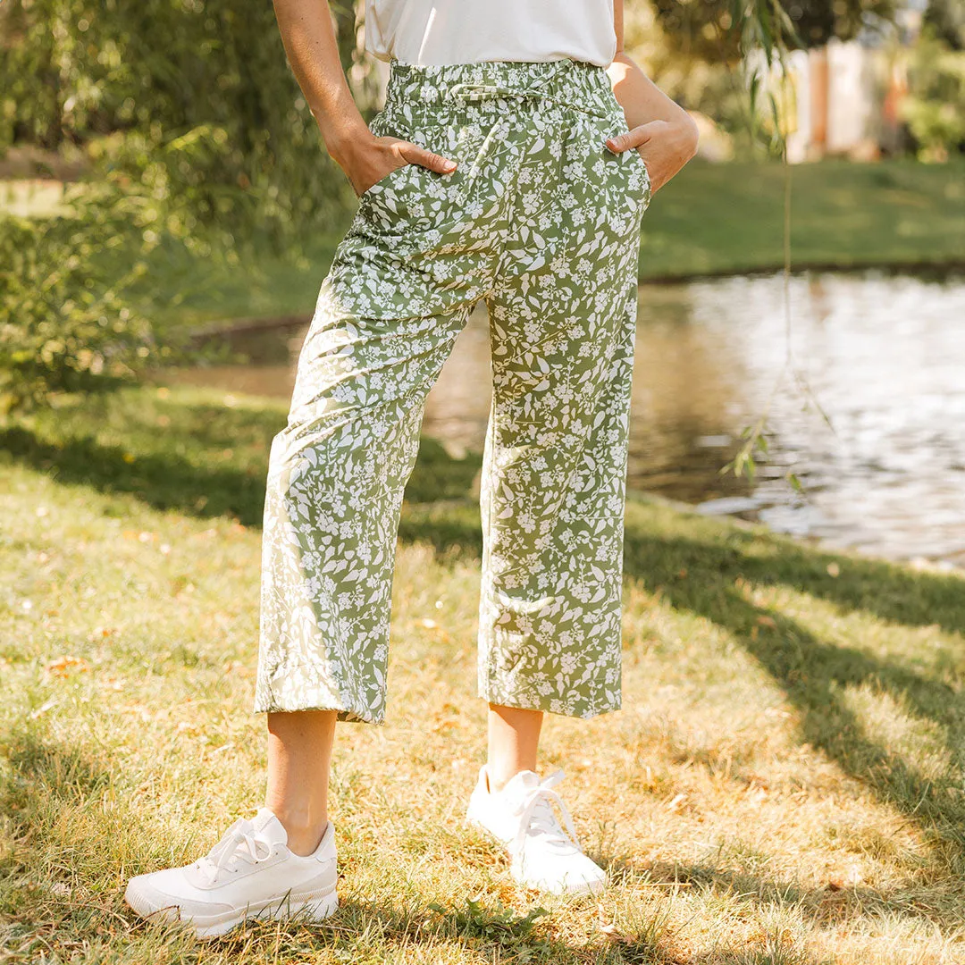 Audrey Wide Leg Pants, Sage Ivy