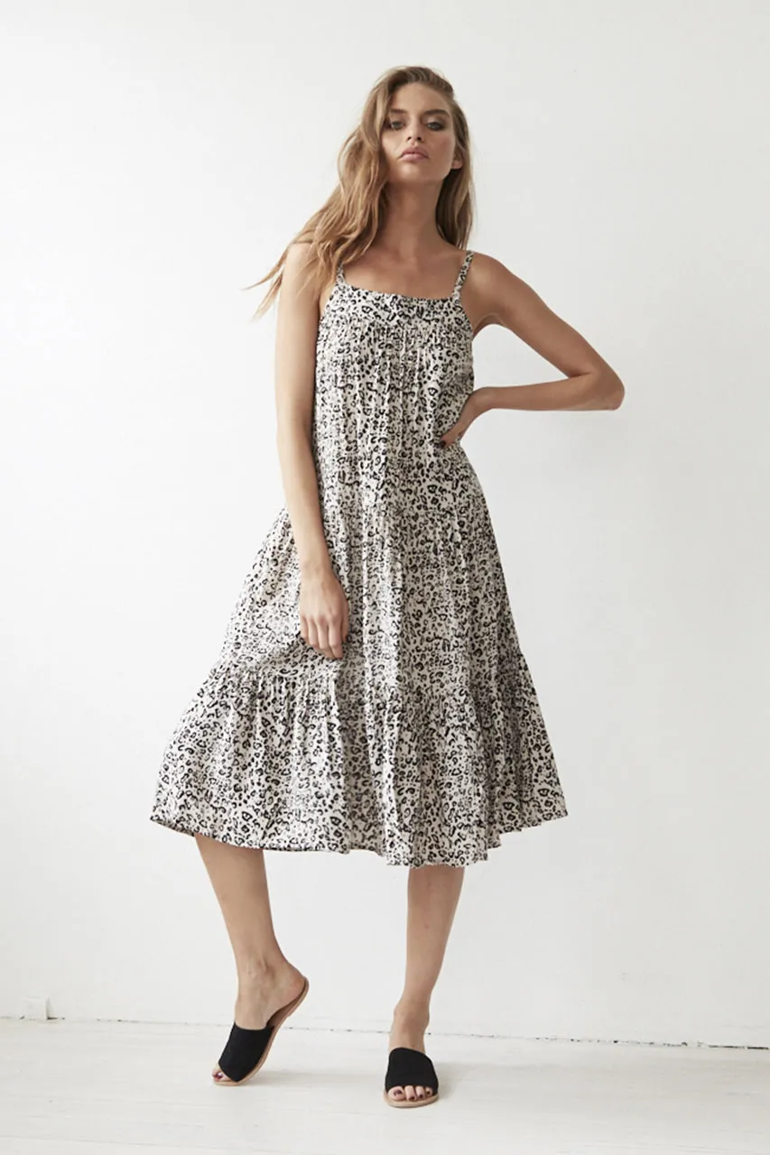 Avril Midi Sun Dress- Zulu Leopard