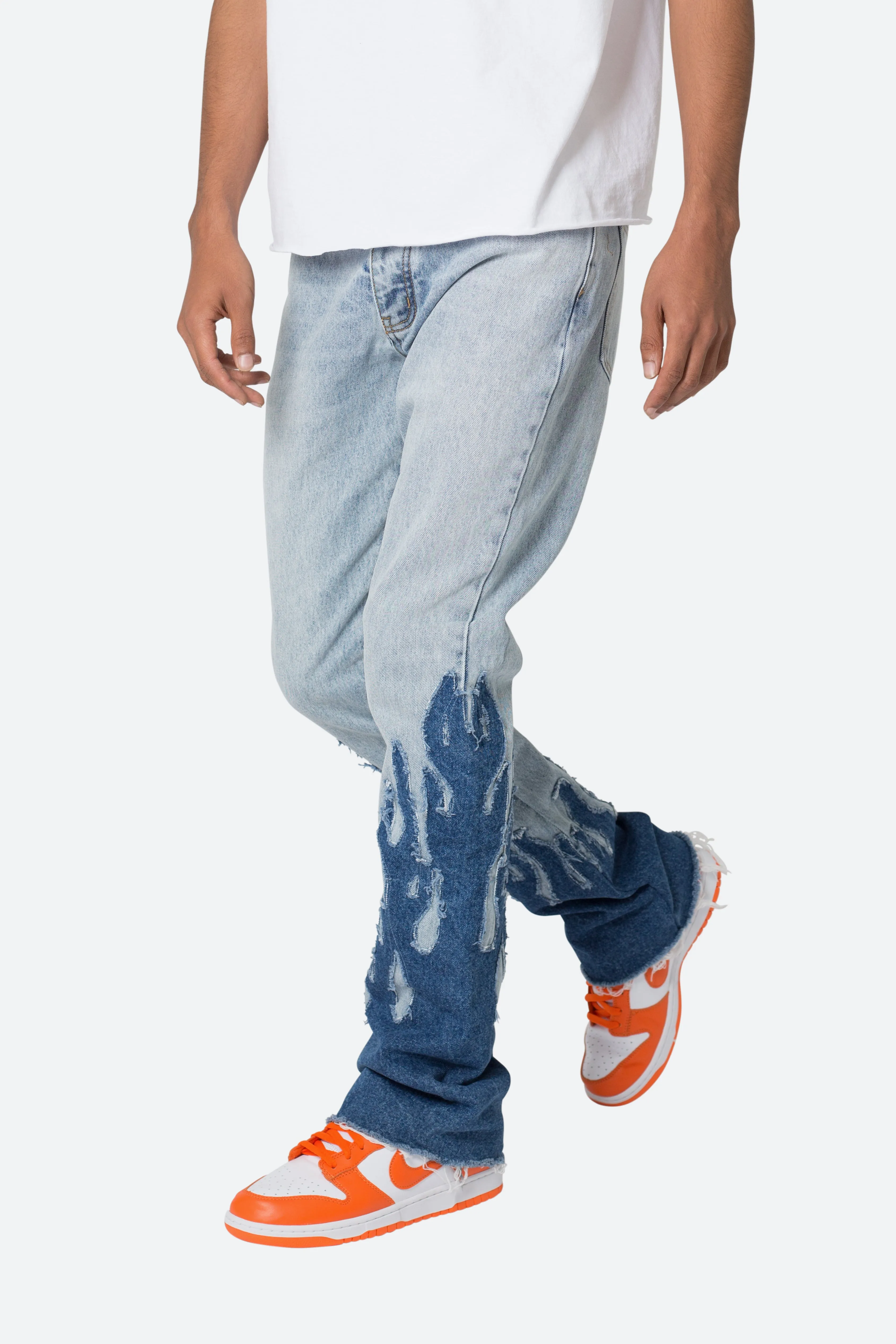 B556 Flame Flare Denim - Blue