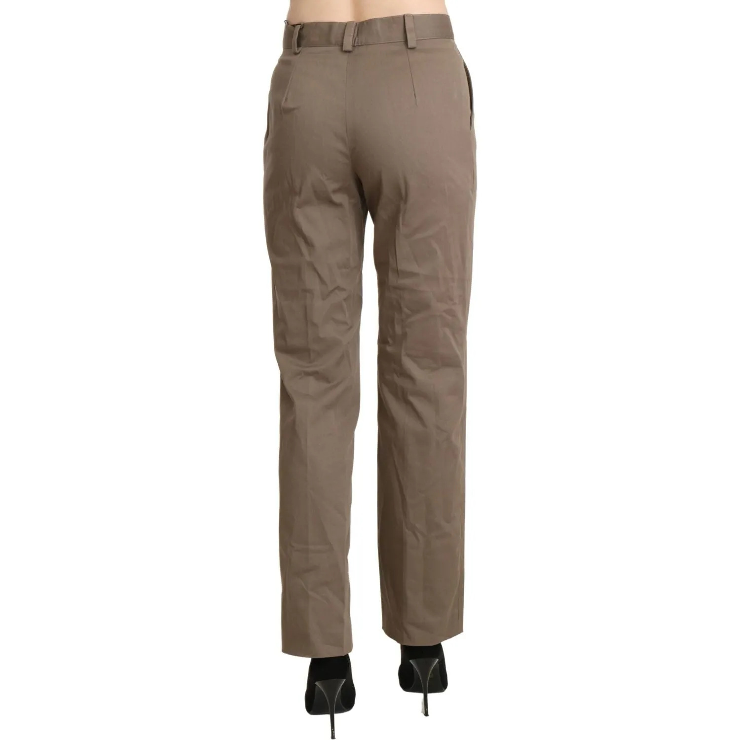 BENCIVENGA Elegant High Waist Straight Pants in Brown