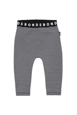 Bonds Stretchies Leggings - Black & White Stripe