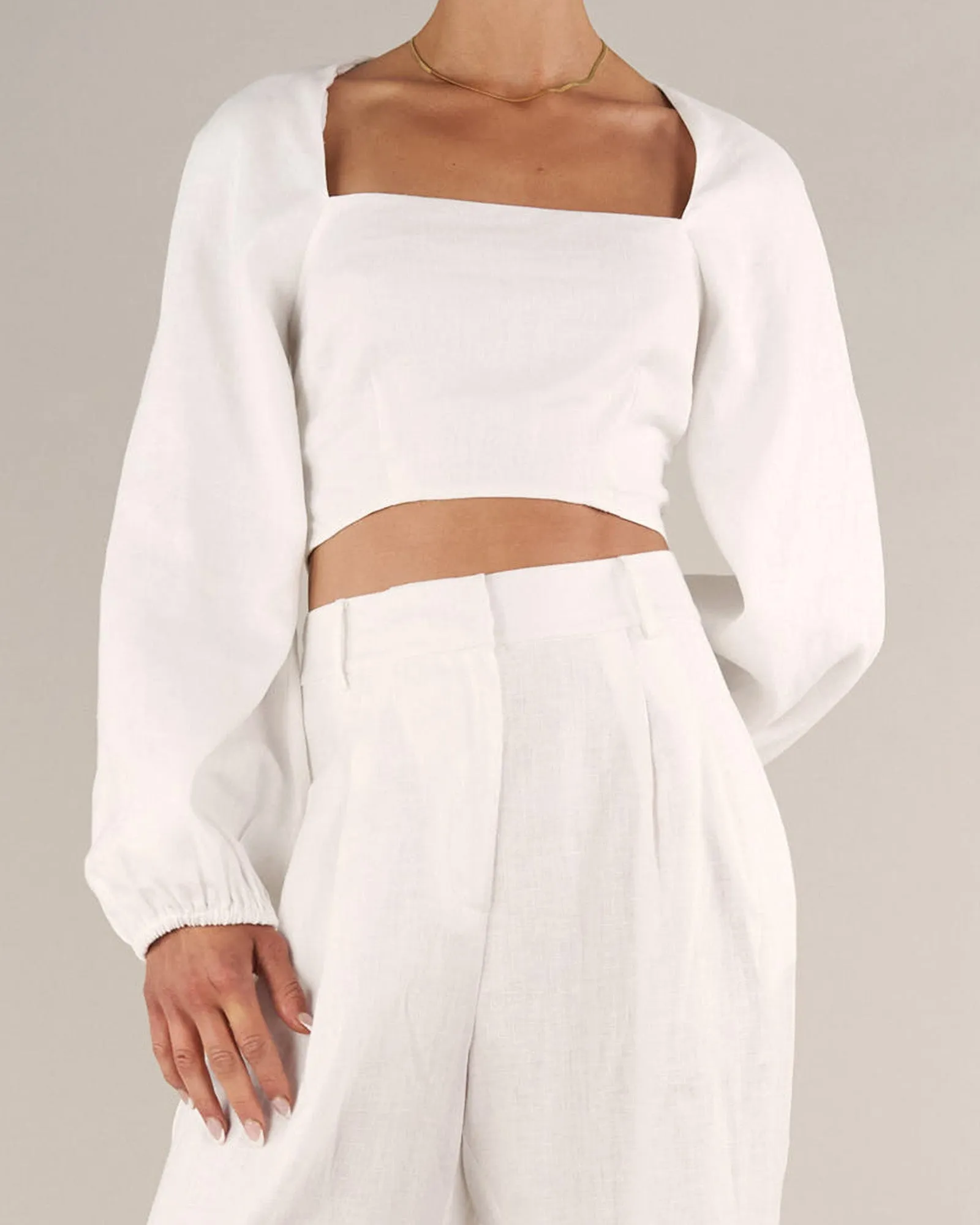 Bridgette Linen Pant - White