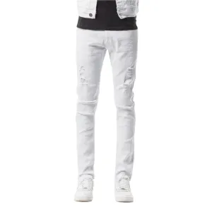 Copper Rivet Ripped Denim (White) 913211