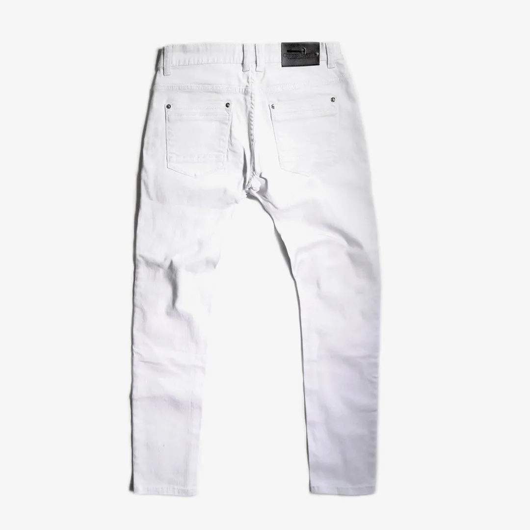 Copper Rivet Ripped Denim (White) 913211