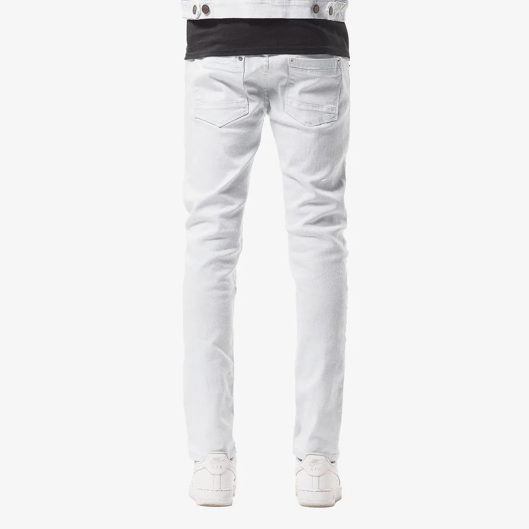 Copper Rivet Ripped Denim (White) 913211