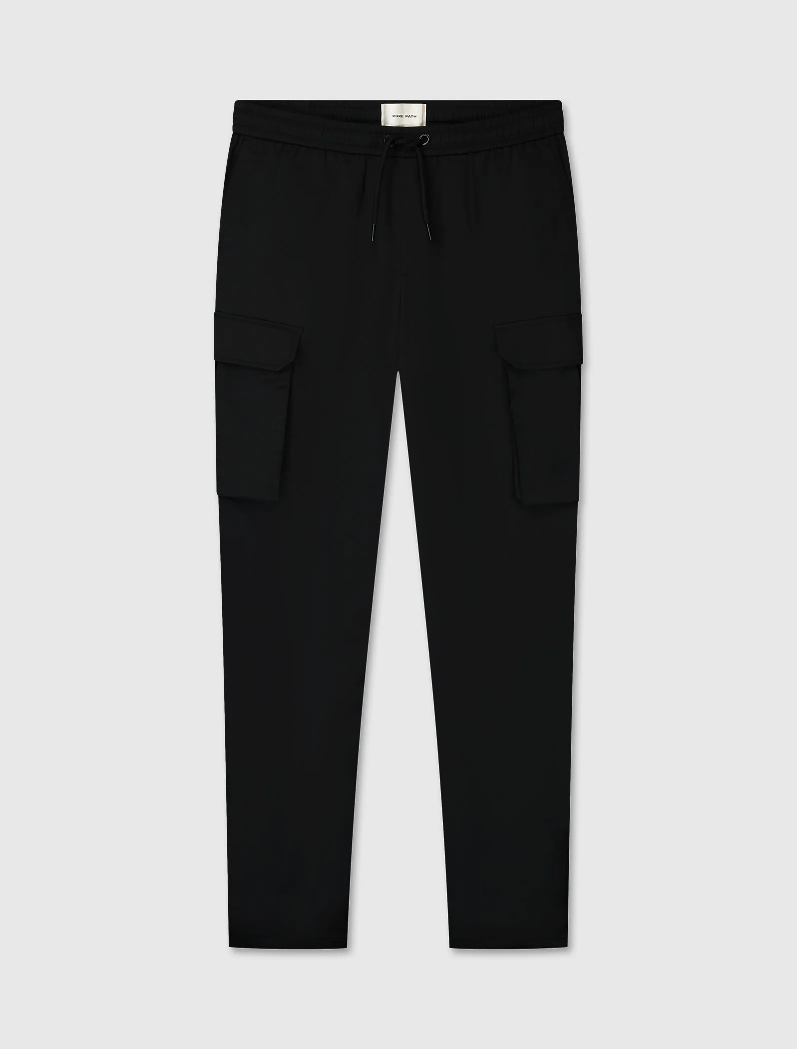 Crêpe Stretch Cargo Pants | Black