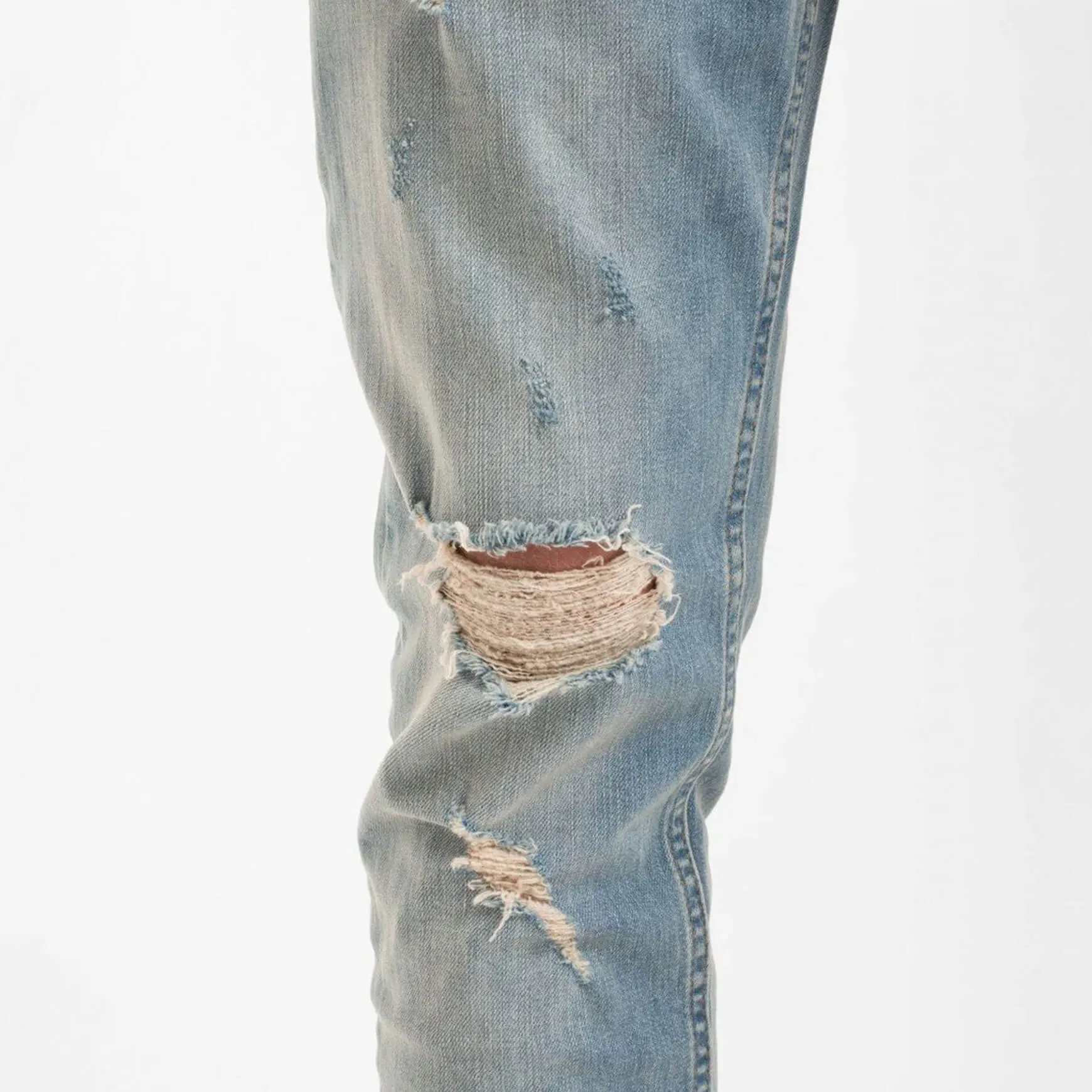 Destroyed Tapered Denim Tint Wash