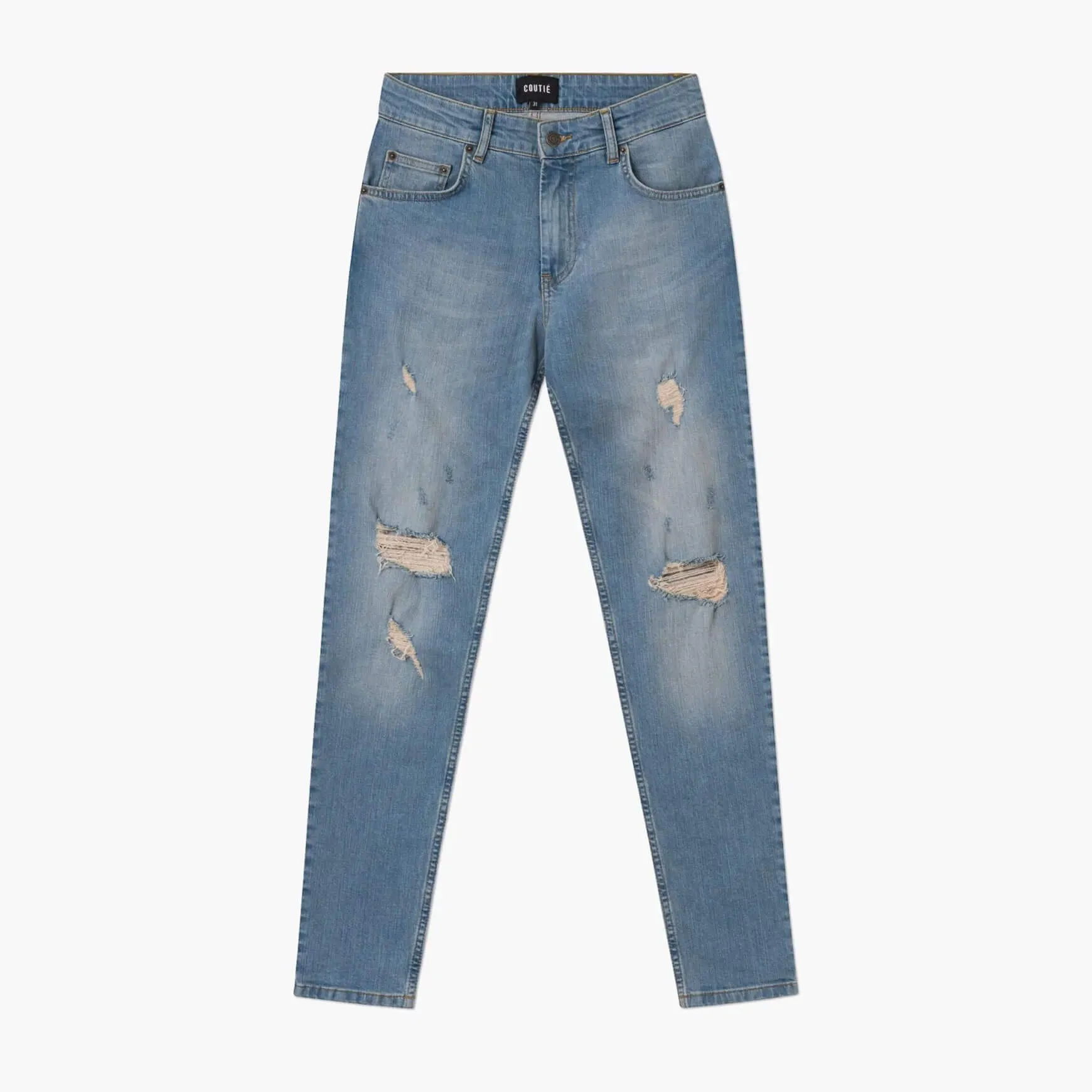 Destroyed Tapered Denim Tint Wash