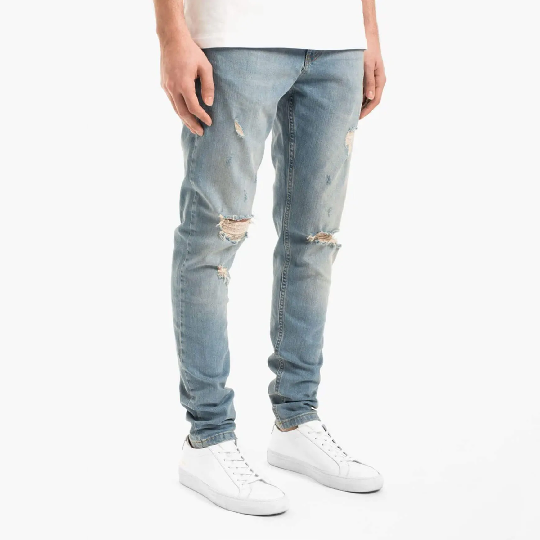 Destroyed Tapered Denim Tint Wash