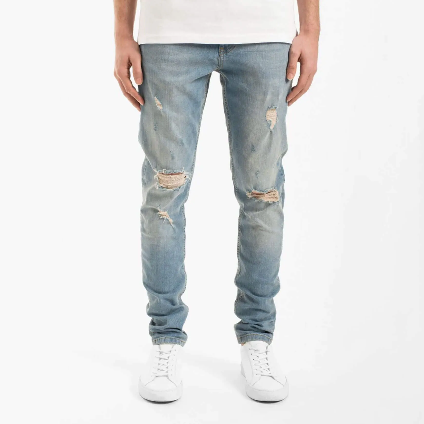 Destroyed Tapered Denim Tint Wash