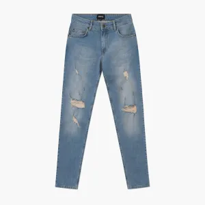 Destroyed Tapered Denim Tint Wash