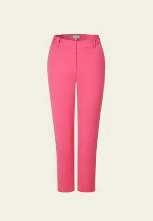 Fuchsia Straight-leg Crepe Pants