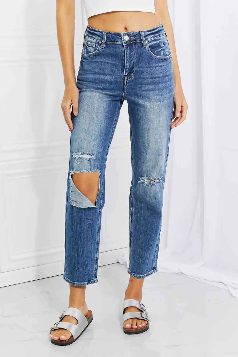 Full Size Emily High Rise Relaxed Jeans