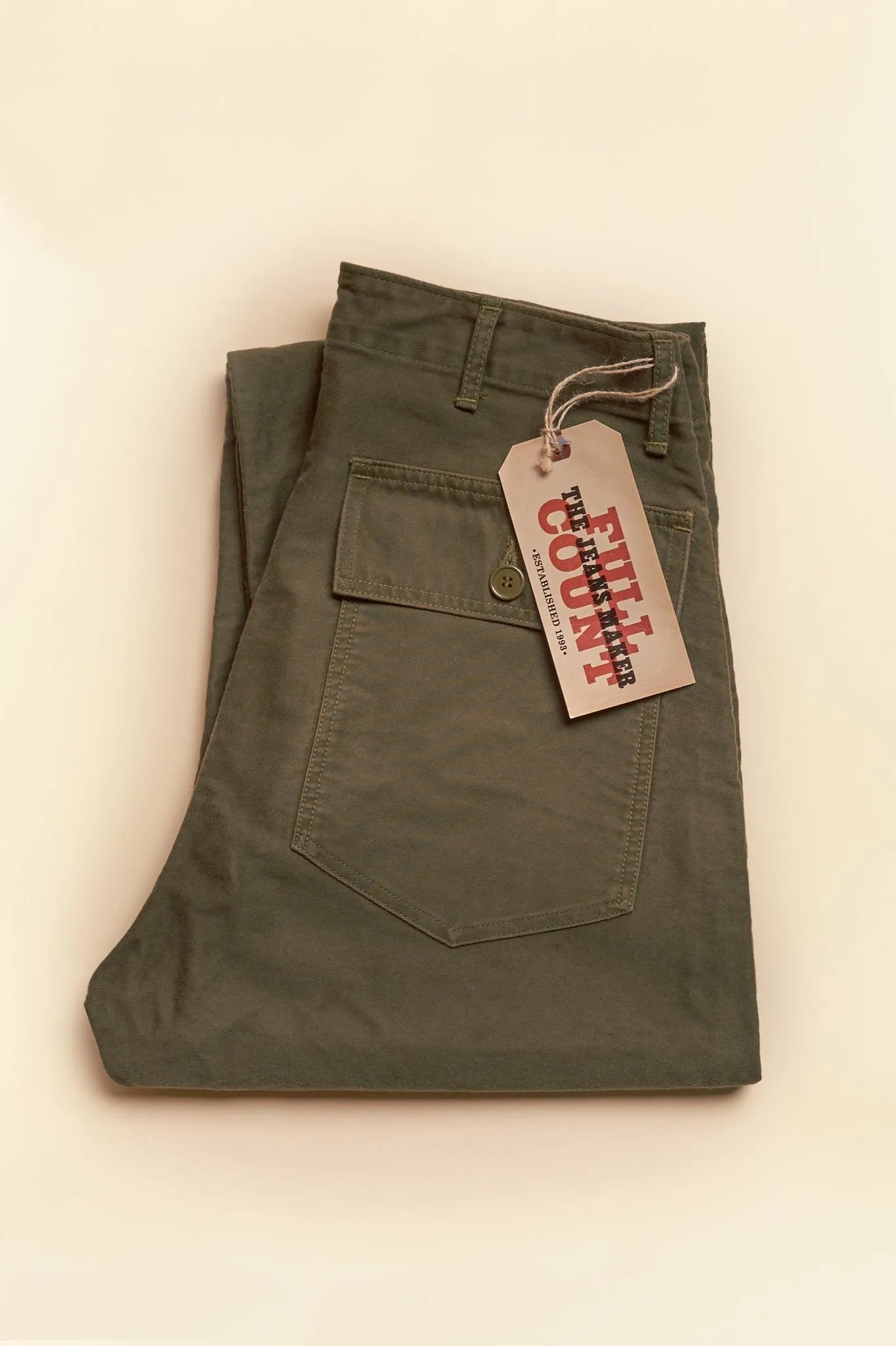 Fullcount French Moleskin Utility Trouser - Olive