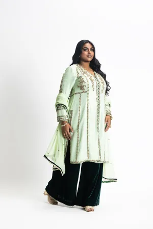 GHIYA GREEN SHIRT PALAZO SET