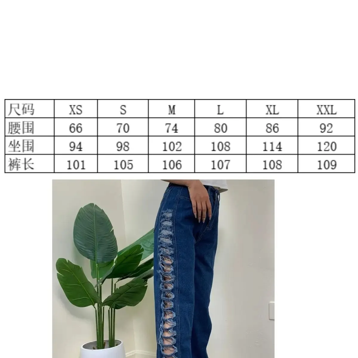 Girlary Blue denim women pants 2024 summer street fashion hollow flap openwork wide-leg straight jeans pants