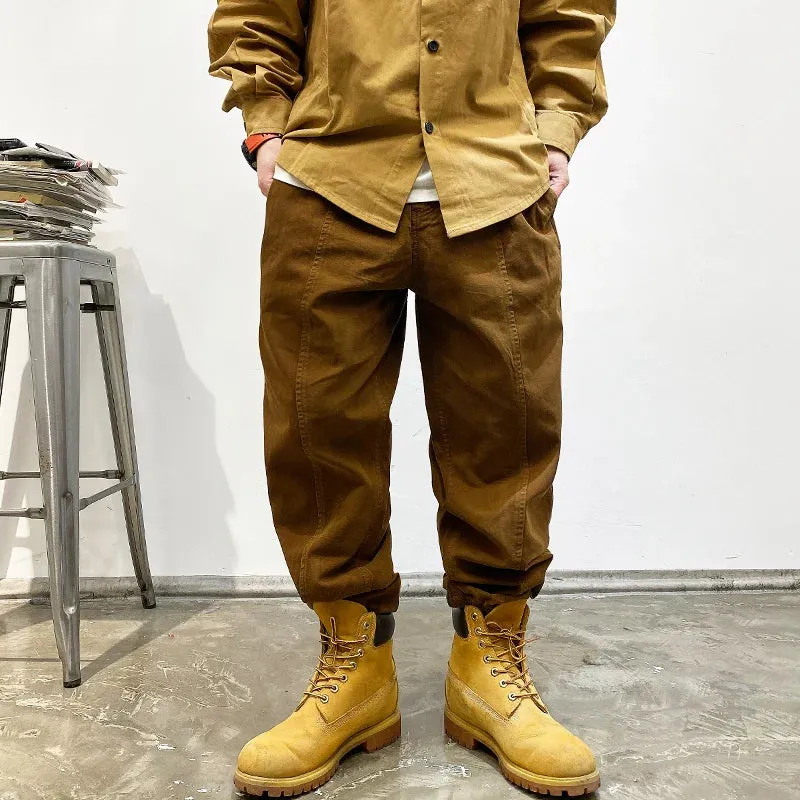 High Quality Brown Cargo Pants Men's Streetwear