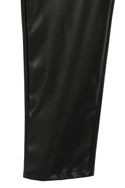 High Rise Black Vegan Leather Pants