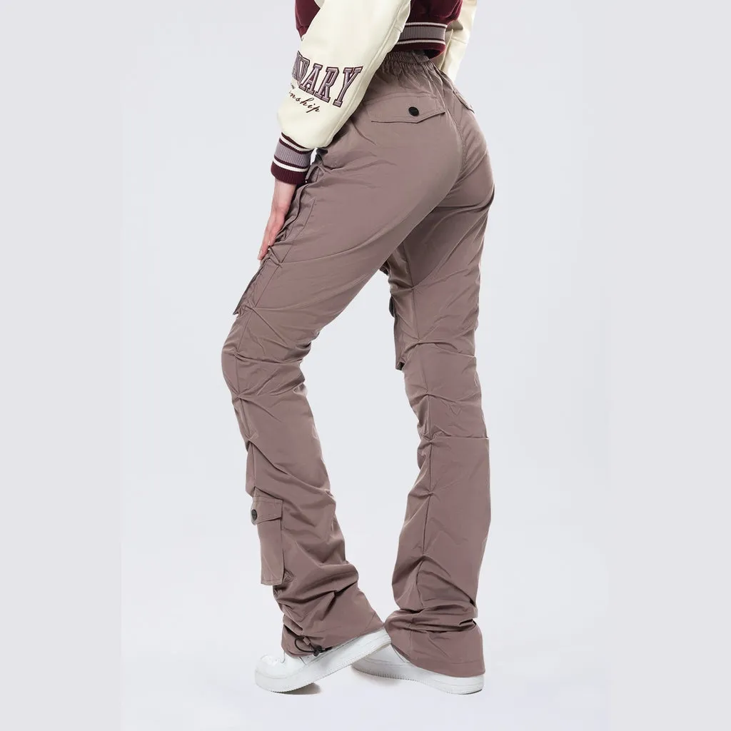 High Rise Stacked Utility Pants - Smokey Mauve