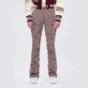 High Rise Stacked Utility Pants - Smokey Mauve