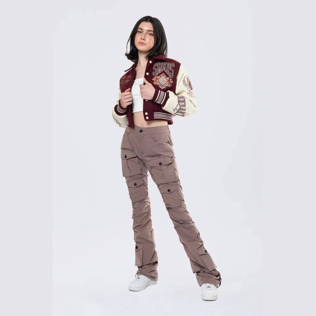 High Rise Stacked Utility Pants - Smokey Mauve