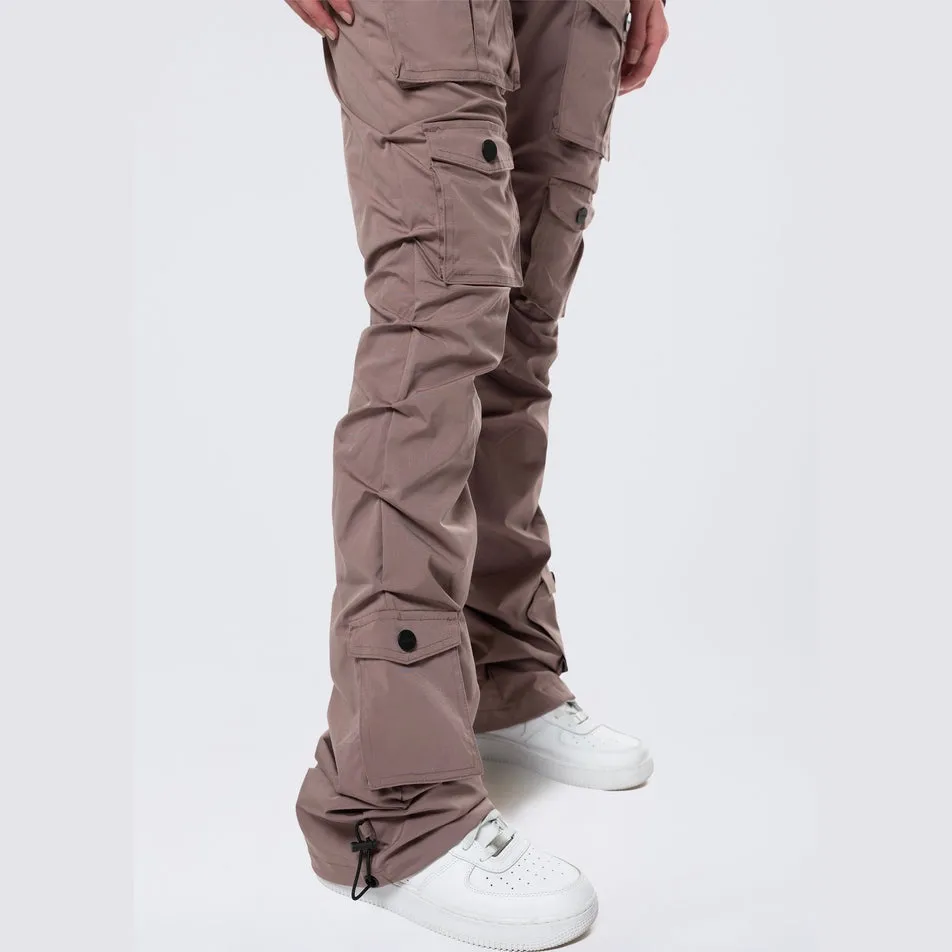 High Rise Stacked Utility Pants - Smokey Mauve