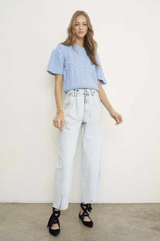 High Waisted Slouchy Ankle Jeans