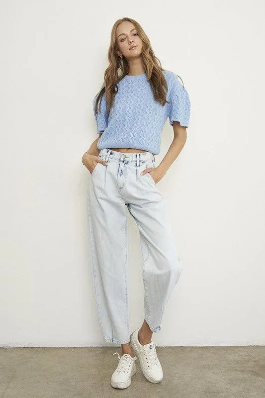 High Waisted Slouchy Ankle Jeans