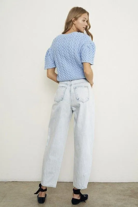 High Waisted Slouchy Ankle Jeans