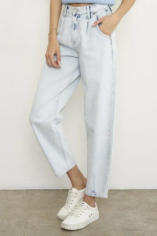 High Waisted Slouchy Ankle Jeans