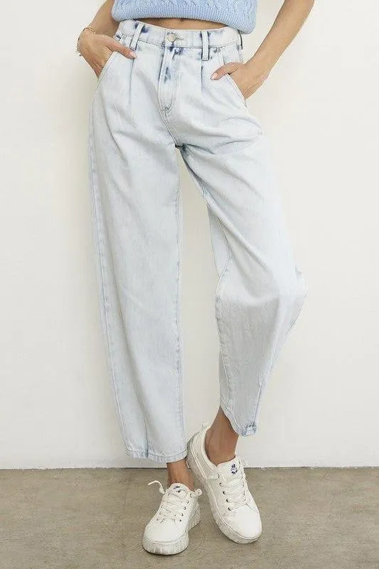 High Waisted Slouchy Ankle Jeans