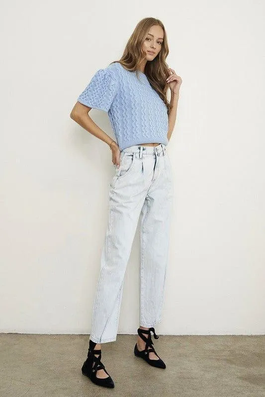 High Waisted Slouchy Ankle Jeans