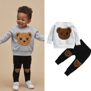 Kids Cotton Tracksuit Set - Fuzzy Bear