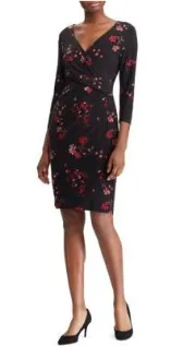 Lauren Ralph Lauren Floral Ruched Jersey Dress