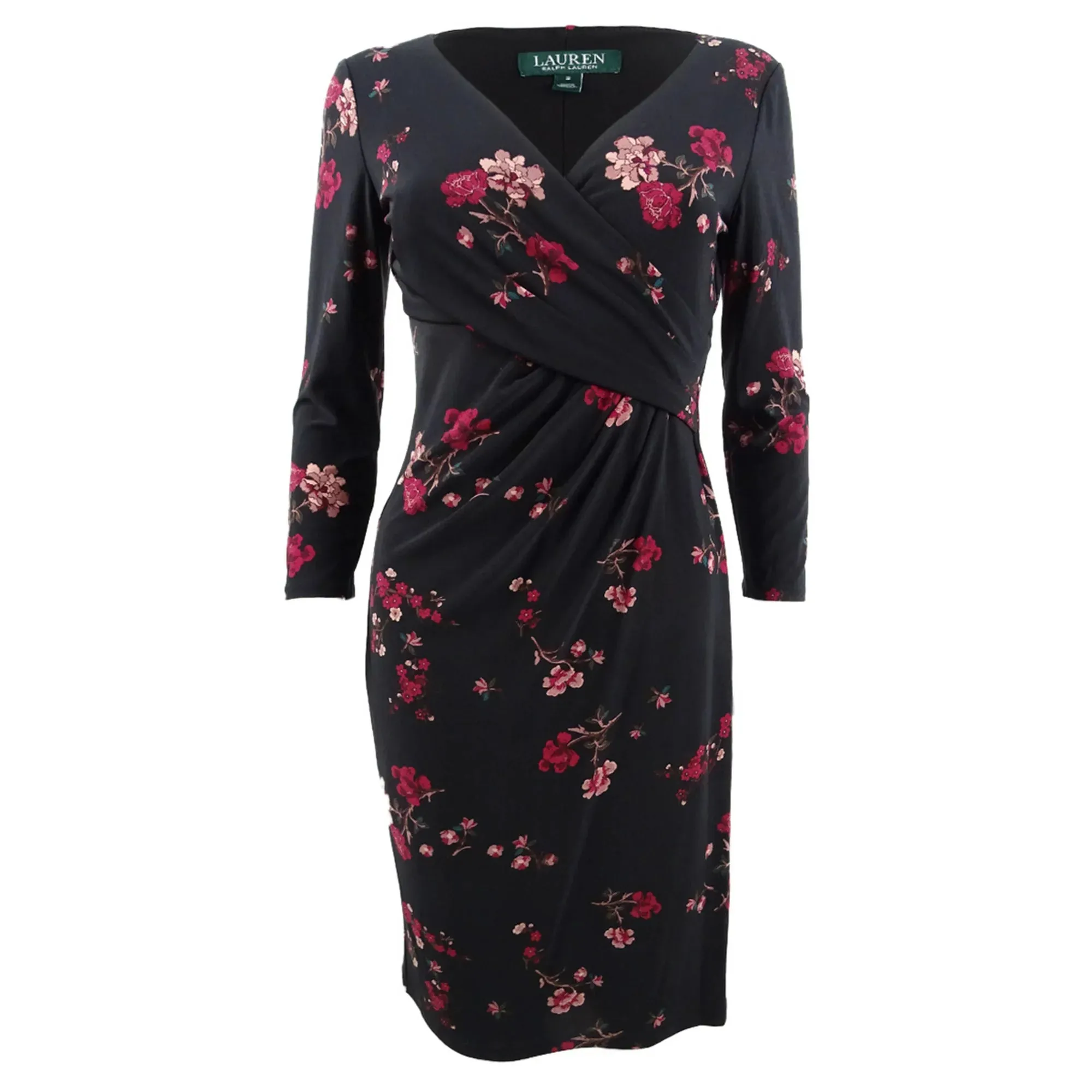 Lauren Ralph Lauren Floral Ruched Jersey Dress