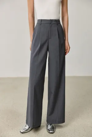 LILY Grey Business Wide-Leg Pants