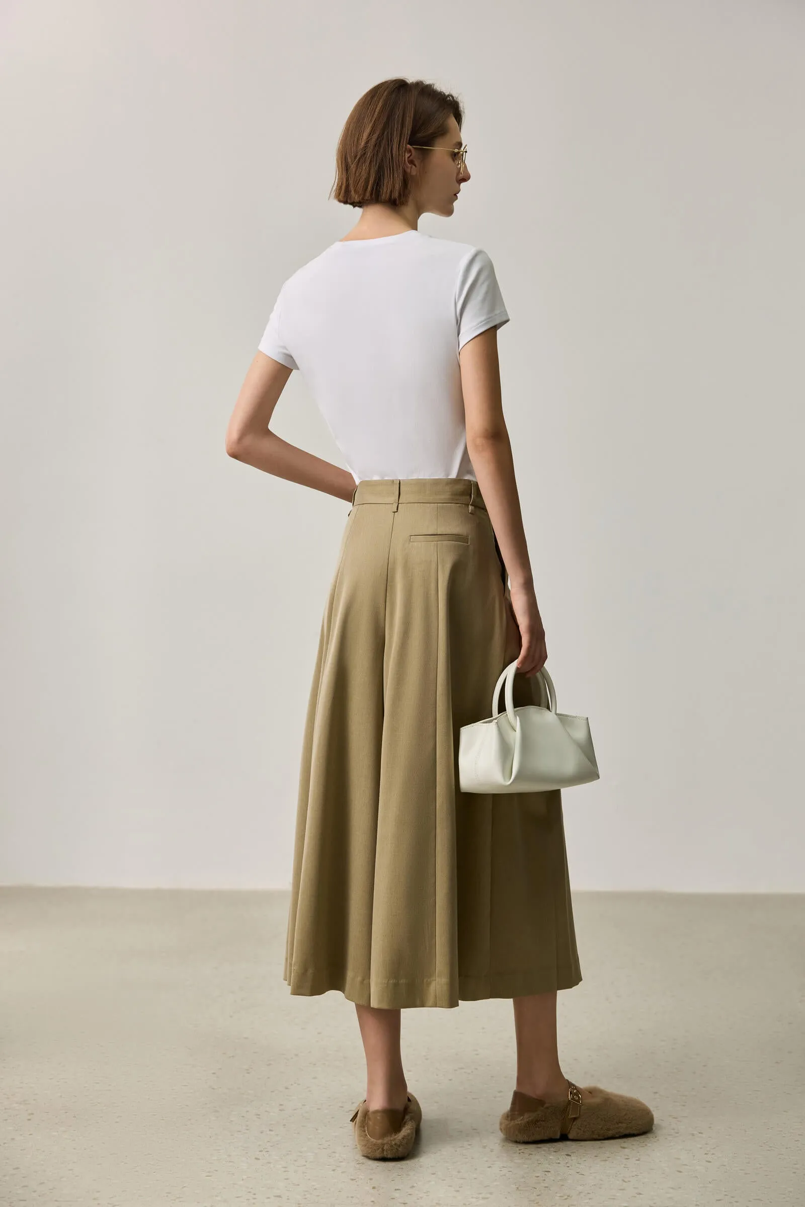 LILY Wool-Blend A-Line Culottes