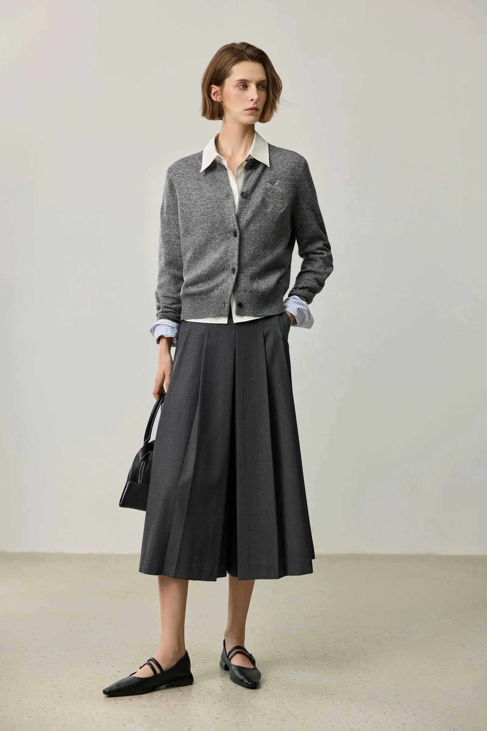 LILY Wool-Blend A-Line Culottes