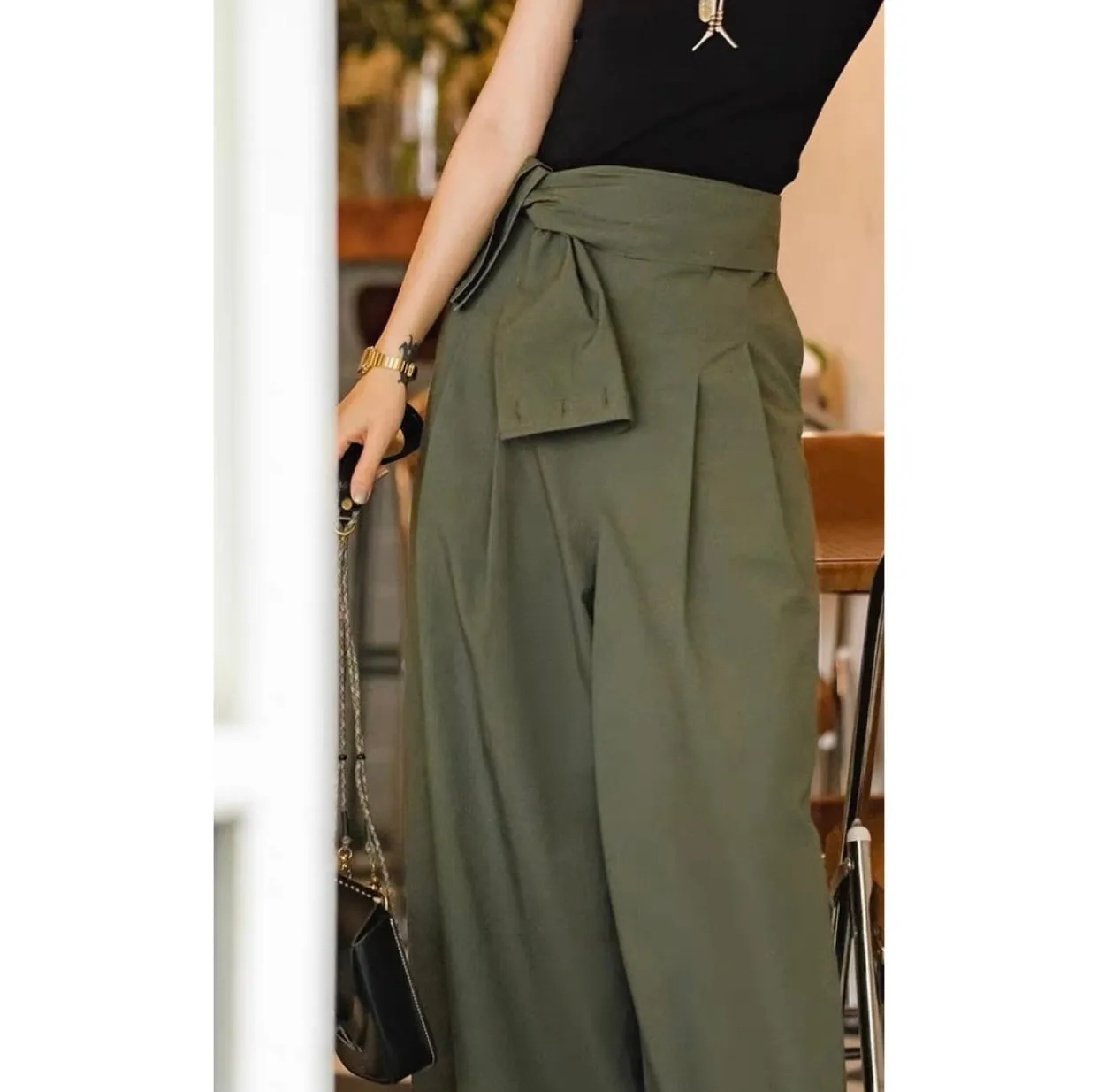 Madden Women Retro Loose Wide-leg Casual Suspender Pants