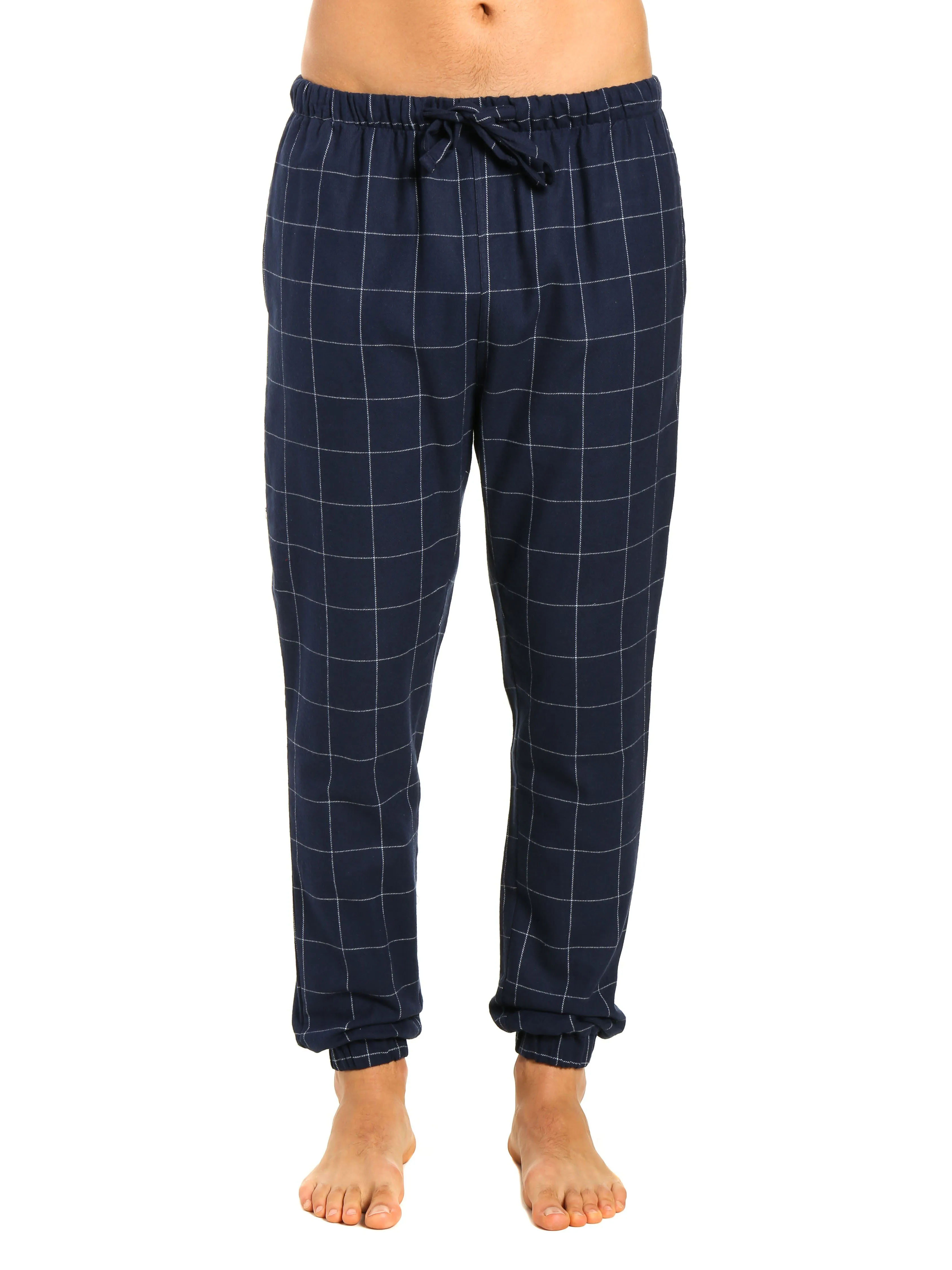 Mens 100% Cotton Flannel Jogger Lounge Pants