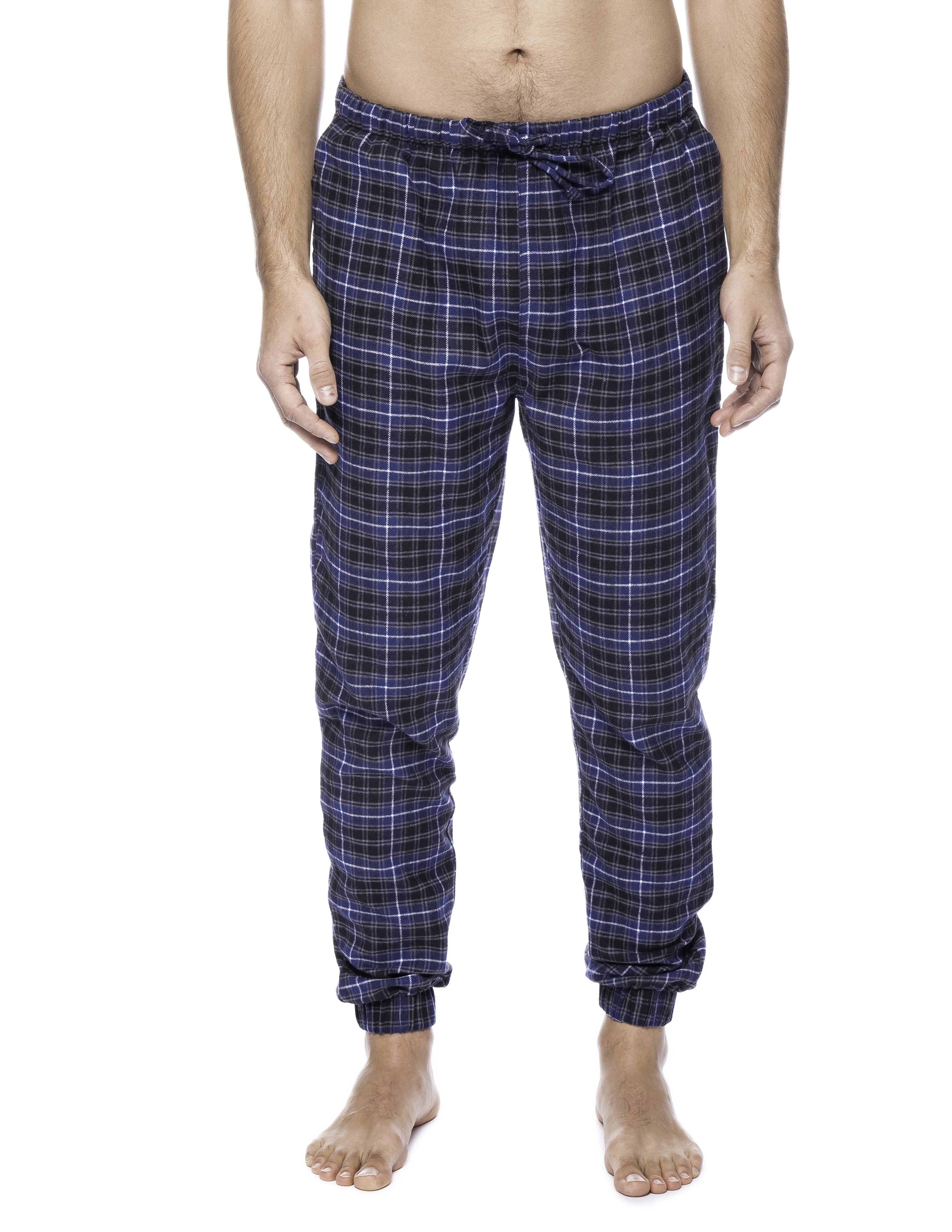 Mens 100% Cotton Flannel Jogger Lounge Pants