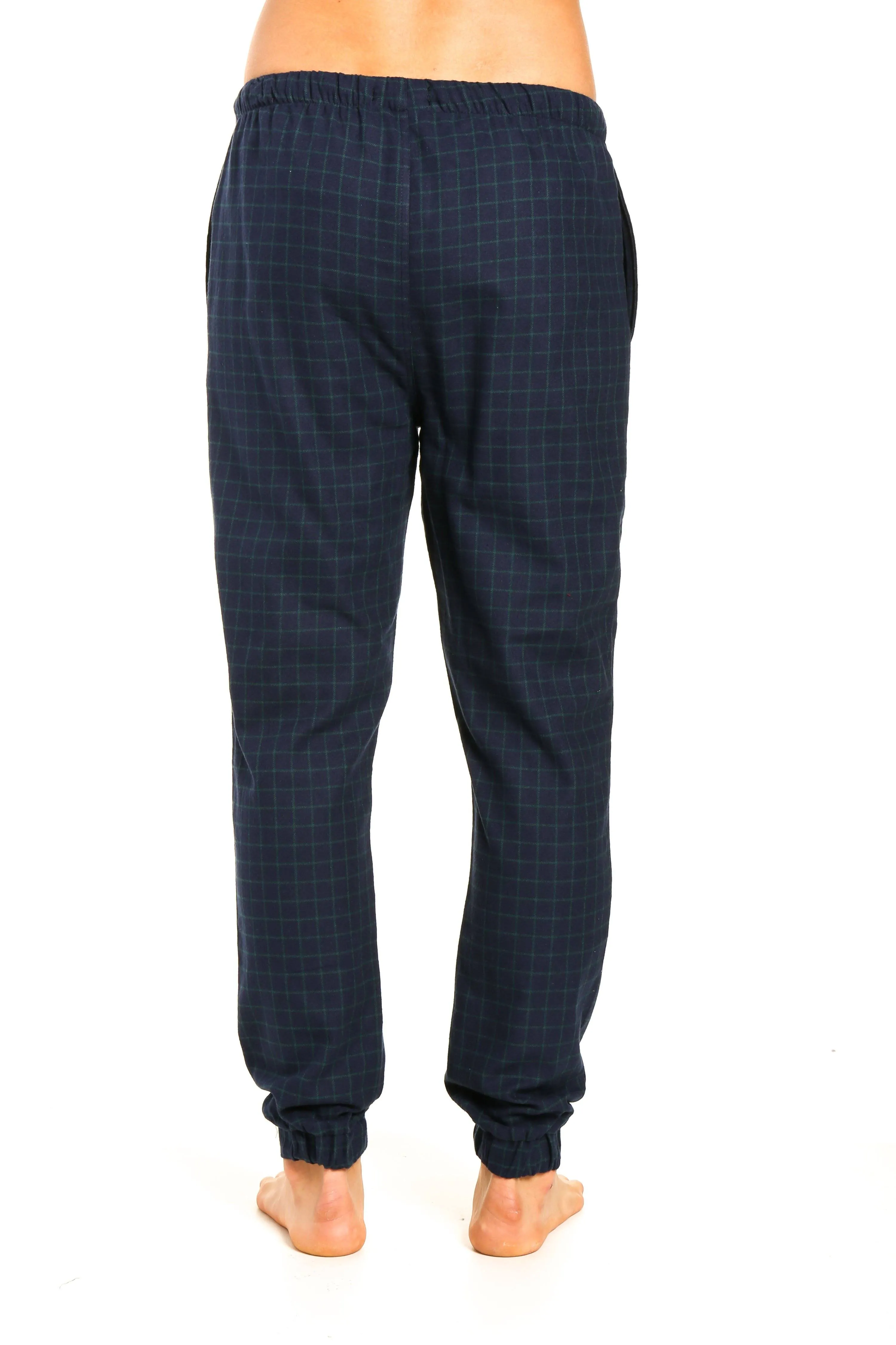 Mens 100% Cotton Flannel Jogger Lounge Pants