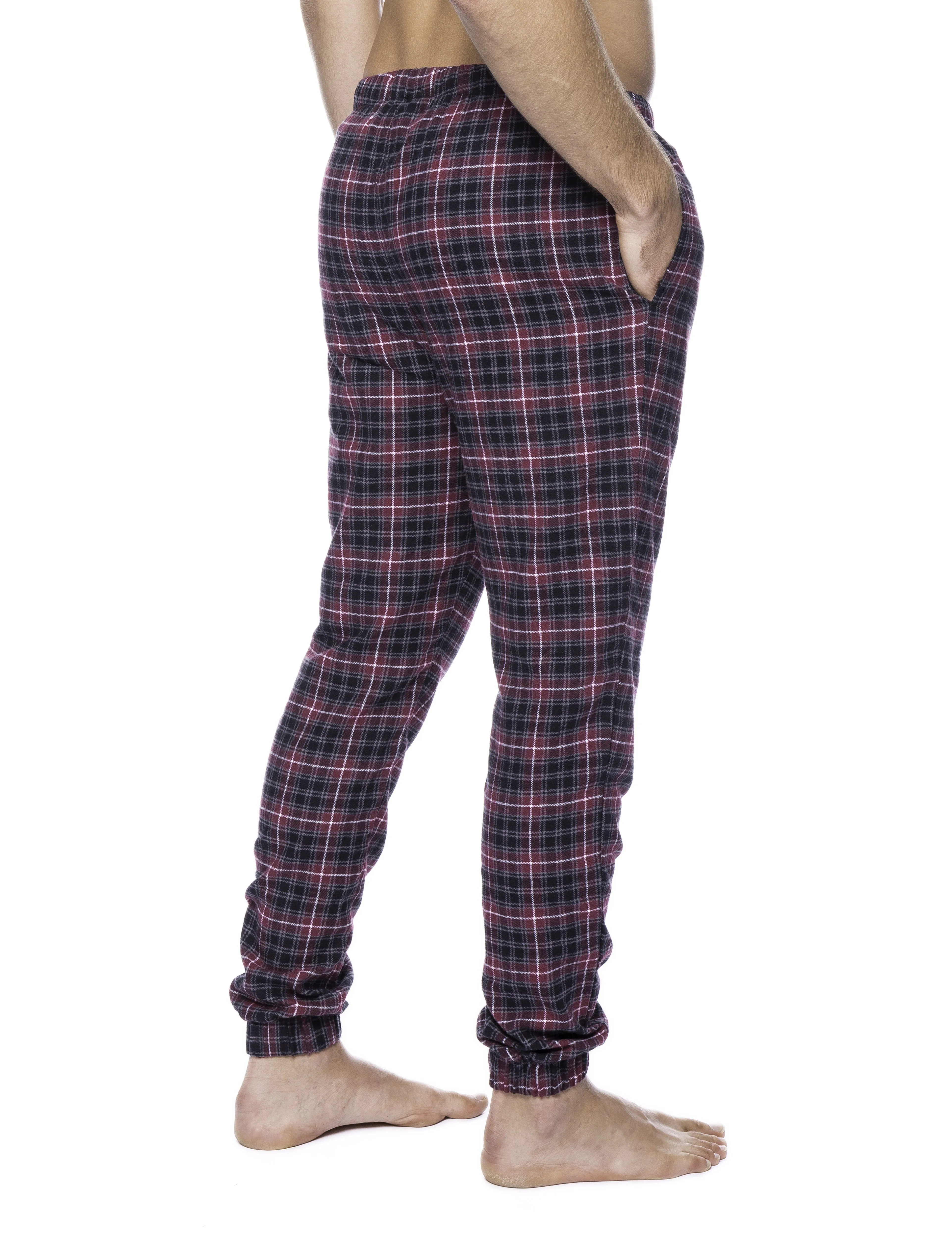 Mens 100% Cotton Flannel Jogger Lounge Pants