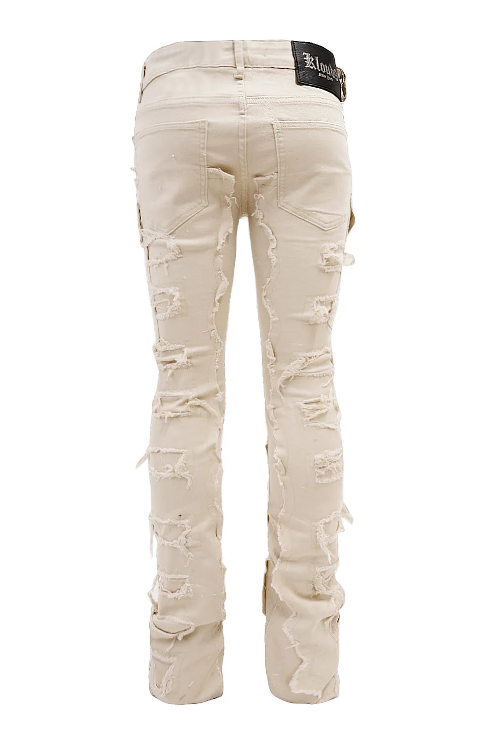 Men's Premium Multi Distressed Cargo Stacked Jeans