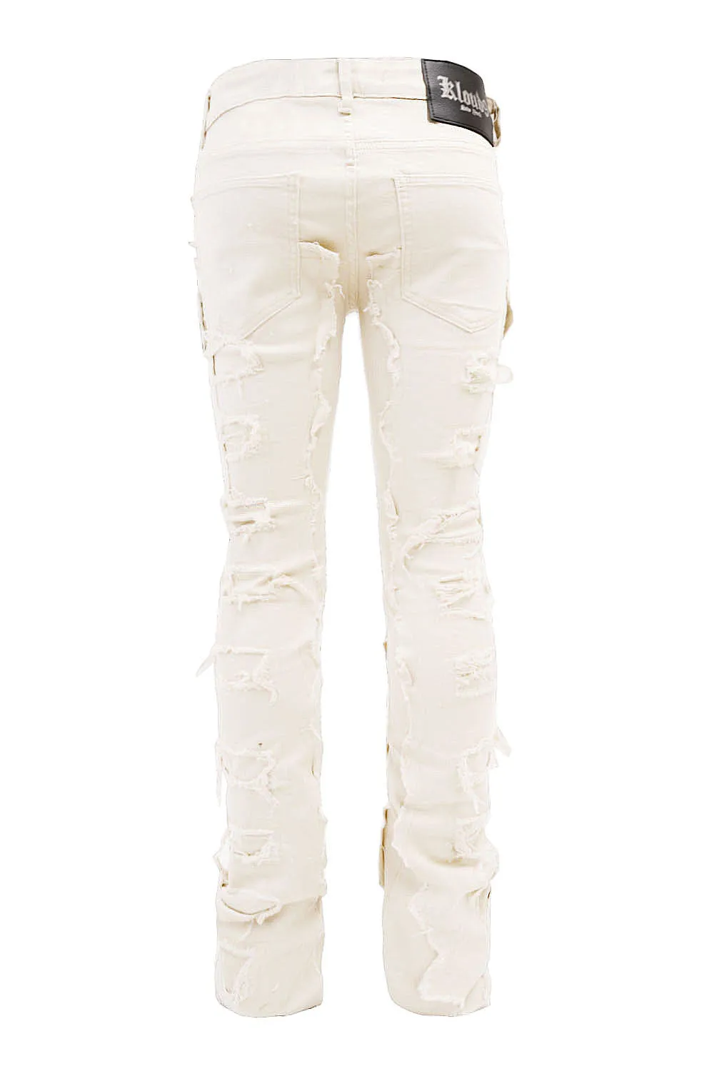 Men's Premium Multi Distressed Cargo Stacked Jeans