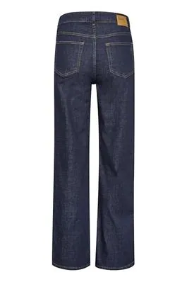 My Essential Wardrobe Dekota High Wide Jeans In Dark Blue