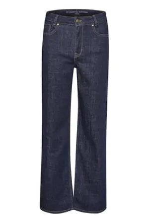 My Essential Wardrobe Dekota High Wide Jeans In Dark Blue