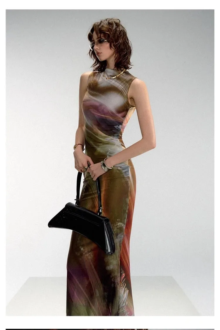 Of Akiva Abstract Print Maxi Dress